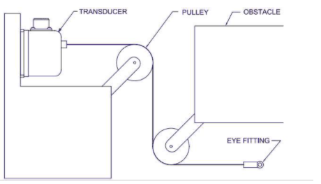 Draw wire linear position transducer installation diagram