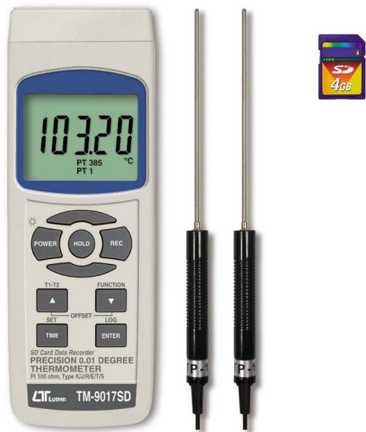 Lutron TM-9017SD Digital Thermometer with SD Card Reader