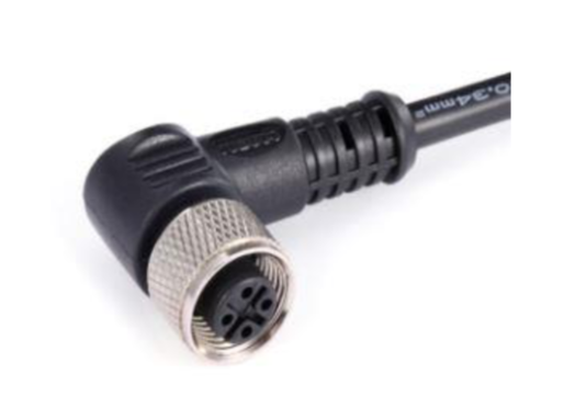 Cordset; M12, 4 Pin, Female Plug Angled, 5m Cable PVC